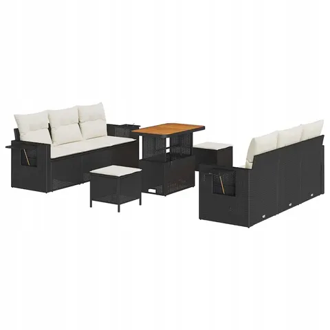 vidaXL Ensemble de canapé de jardin Noir polyrotin – 418197 – image 1
