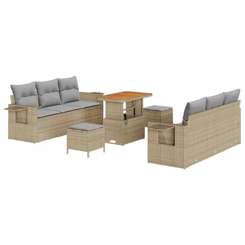 vidaXL Ensemble de canapé de jardin Beige polyrotin – 418210 – image 1