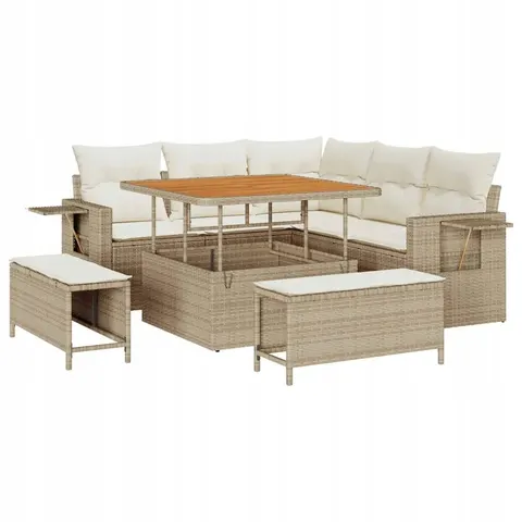 vidaXL Ensemble de canapé de jardin 8 pc Beige polyrotin – 418555 – image 1