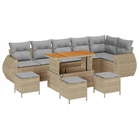 vidaXL Ensemble de canapé de jardin 10 pc Beige polyrotin – 420213 – image 1