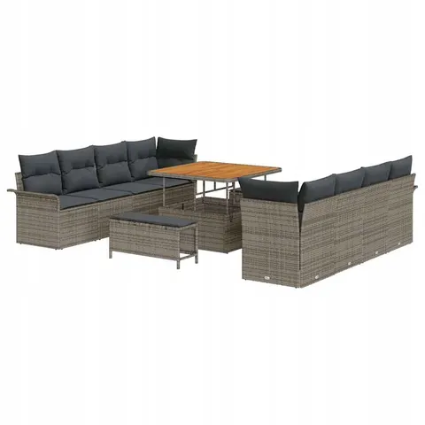 vidaXL Ensemble de canapé de jardin 11 pc Gris polyrotin – 422378 – image 1