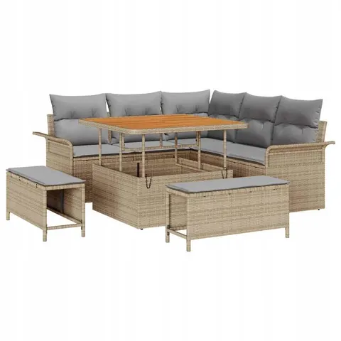 vidaXL Ensemble de canapé de jardin 8 pc Beige polyrotin – 422460 – image 1