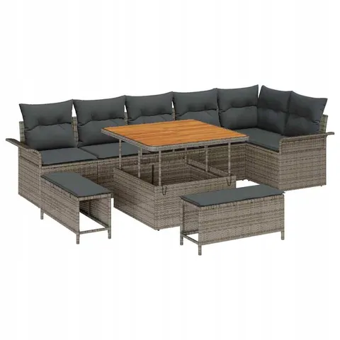 vidaXL Ensemble de canapé de jardin 9 pc Gris polyrotin – 422675 – image 1