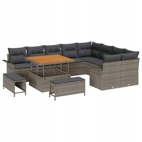 vidaXL Ensemble de canapé de jardin 12 pc Gris polyrotin – 422873 – image 1