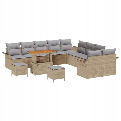 vidaXL Ensemble de canapé de jardin 13 pc Beige polyrotin – 423160 – image 1