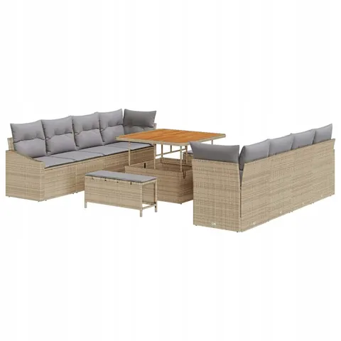 vidaXL Ensemble de canapé de jardin 11 pc Beige polyrotin – 427564 – image 1