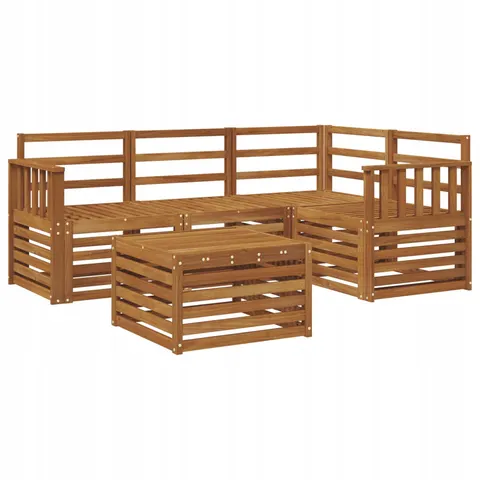 vidaXL Ensemble de canapés d'extérieur 5 pc 4 place Naturel – 528230 – image 1