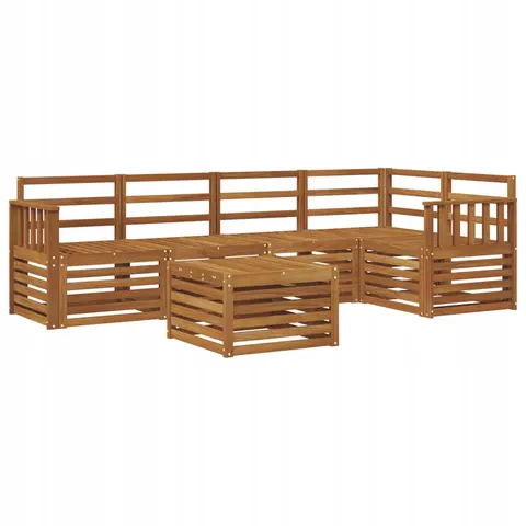 vidaXL Ensemble de canapés d'extérieur 6 pc 5 place Naturel – 529039 – image 1