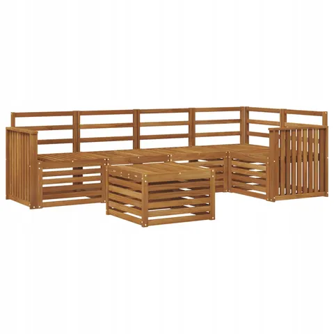 vidaXL Ensemble de canapés d'extérieur 6 pc 5 place Naturel – 529084 – image 1