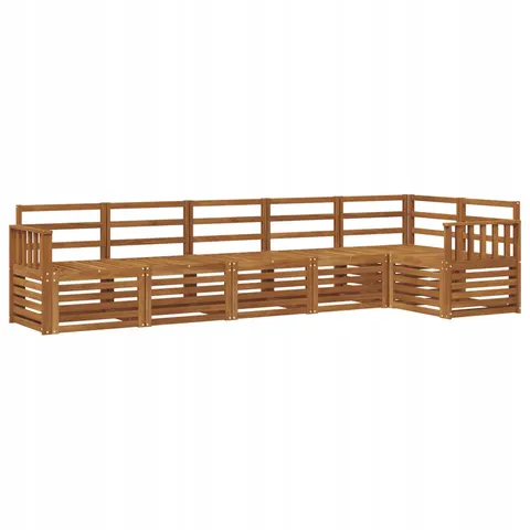 vidaXL Ensemble de canapés d'extérieur 6 pc 6 place Naturel – 529435 – image 1