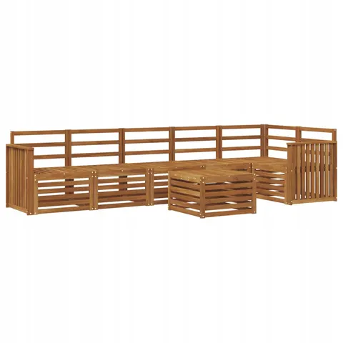 vidaXL Ensemble de canapés d'extérieur 7 pc 6 place Naturel – 529886 – image 1