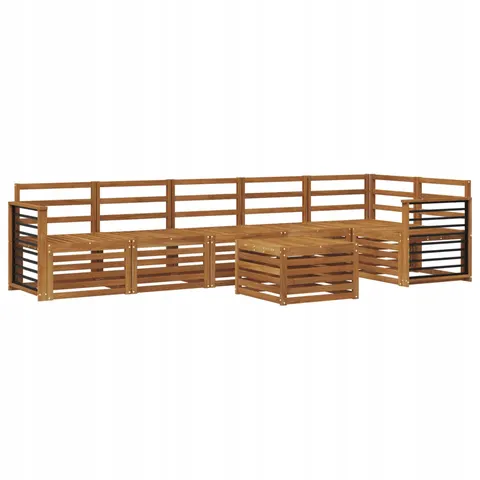 vidaXL Ensemble de canapés d'extérieur 7 pc 6 place Naturel – 530035 – image 1