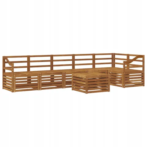 vidaXL Ensemble de canapés d'extérieur 7 pc 6 place Naturel – 530080 – image 1