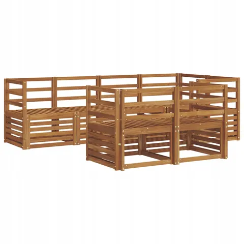 vidaXL Ensemble de canapés d'extérieur 7 pc 7 place Naturel – 530134 – image 1