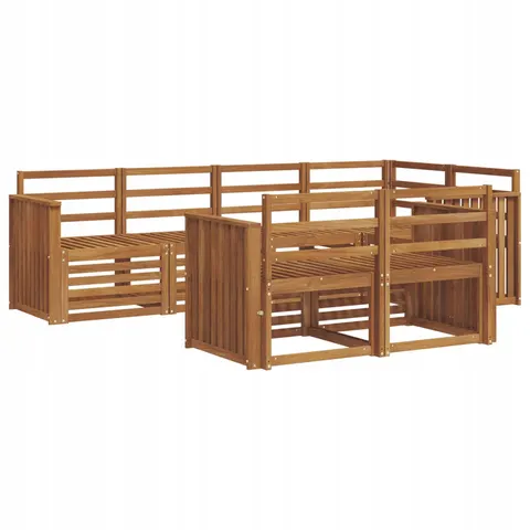 vidaXL Ensemble de canapés d'extérieur 7 pc 7 place Naturel – 530288 – image 1