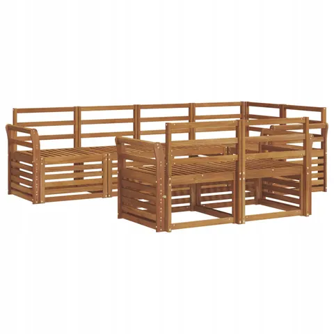 vidaXL Ensemble de canapés d'extérieur 7 pc 7 place Naturel – 530332 – image 1