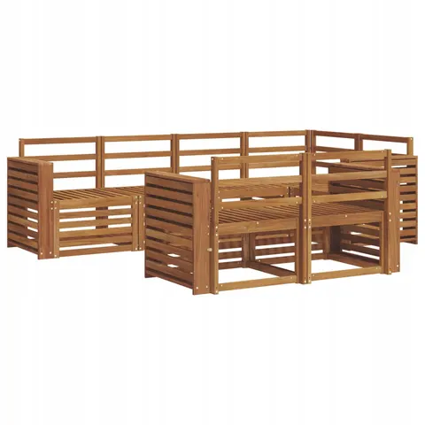 vidaXL Ensemble de canapés d'extérieur 7 pc 7 place Naturel – 530387 – image 1