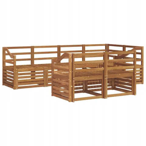 vidaXL Ensemble de canapés d'extérieur 7 pc 7 place Naturel – 530486 – image 1