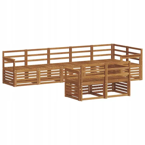 vidaXL Ensemble de canapés d'extérieur 8 pc 8 place Naturel – 530585 – image 1