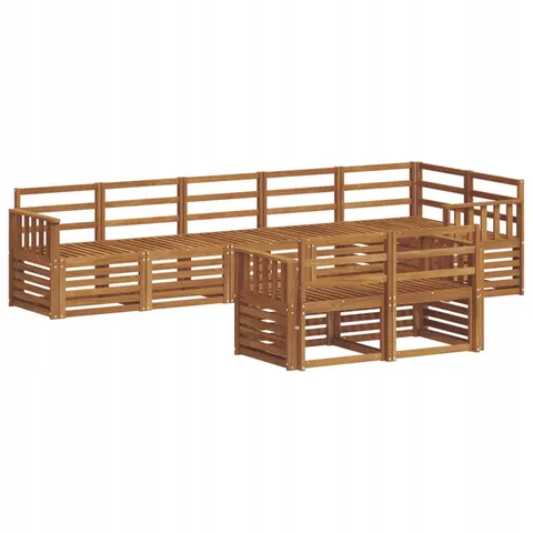 vidaXL Ensemble de canapés d'extérieur 8 pc 8 place Naturel – 530639 – image 1