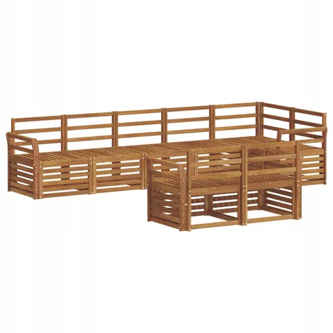 vidaXL Ensemble de canapés d'extérieur 8 pc 8 place Naturel – 530738 – image 1