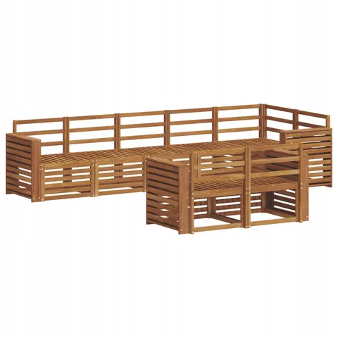 vidaXL Ensemble de canapés d'extérieur 8 pc 8 place Naturel – 530783 – image 1