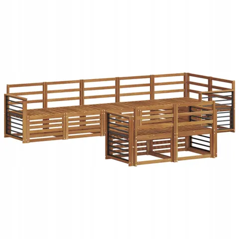 vidaXL Ensemble de canapés d'extérieur 8 pc 8 place Naturel – 530837 – image 1