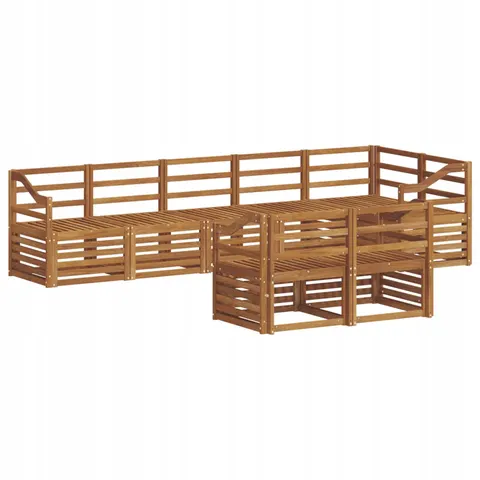 vidaXL Ensemble de canapés d'extérieur 8 pc 8 place Naturel – 530882 – image 1