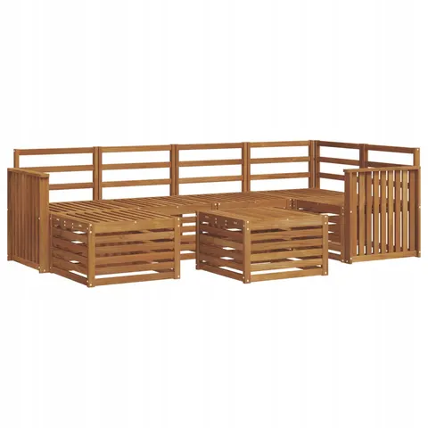 vidaXL Ensemble de canapés d'extérieur 7 pc 5 place Naturel – 531889 – image 1