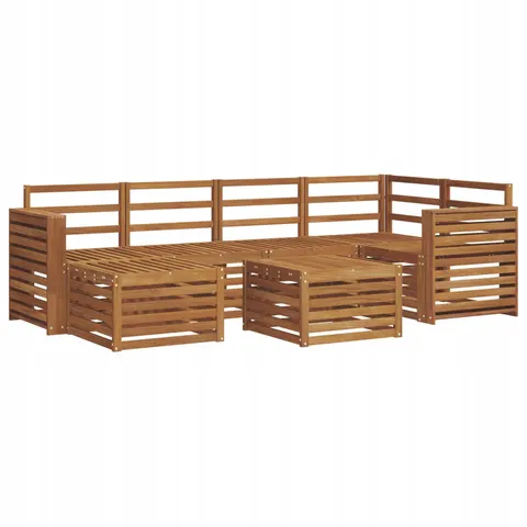 vidaXL Ensemble de canapés d'extérieur 7 pc 5 place Naturel – 531988 – image 1