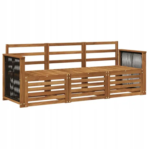 vidaXL Ensemble de canapés d'extérieur 3 pc 3 place Naturel – 686992 – image 1