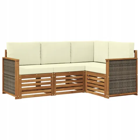 vidaXL Ensemble de canapés d'extérieur 4 pc Polyester – 690258 – image 1