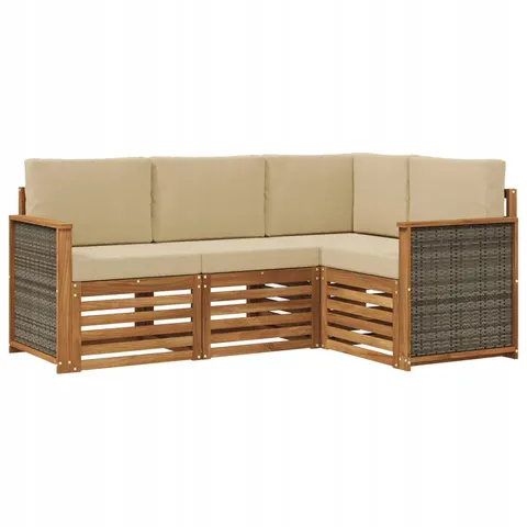 vidaXL Ensemble de canapés d'extérieur 4 pc Polyester – 690289 – image 1