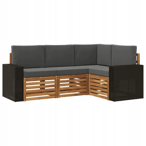 vidaXL Ensemble de canapés d'extérieur 4 pc Polyester – 690425 – image 1