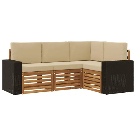 vidaXL Ensemble de canapés d'extérieur 4 pc Polyester – 690432 – image 1