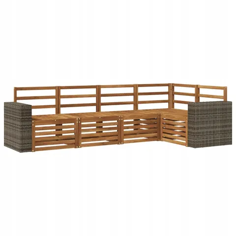 vidaXL Ensemble de canapés d'extérieur 5 pc 5 place Naturel – 691040 – image 1