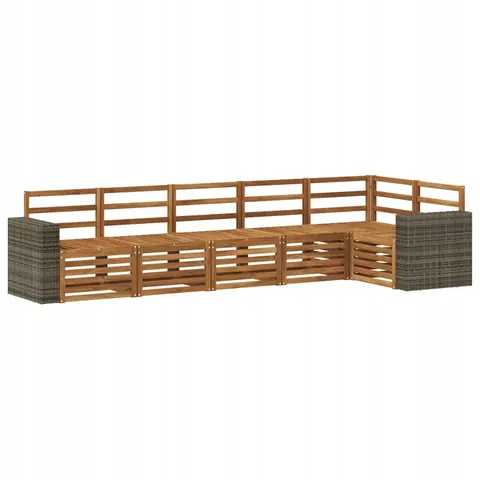 vidaXL Ensemble de canapés d'extérieur 6 pc 6 place Naturel – 691644 – image 1