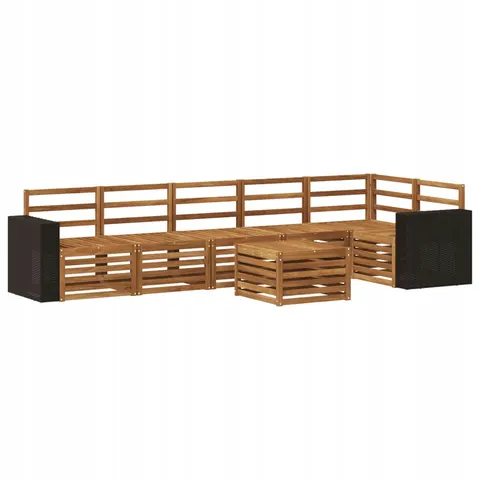 vidaXL Ensemble de canapés d'extérieur 7 pc 6 place Naturel – 691897 – image 1