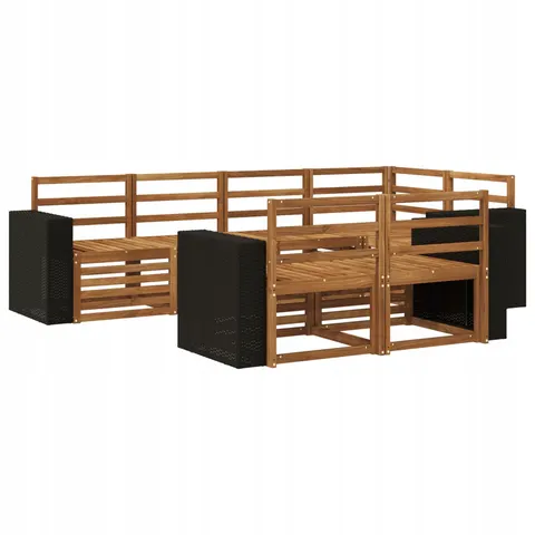vidaXL Ensemble de canapés d'extérieur 7 pc 7 place Naturel – 692191 – image 1