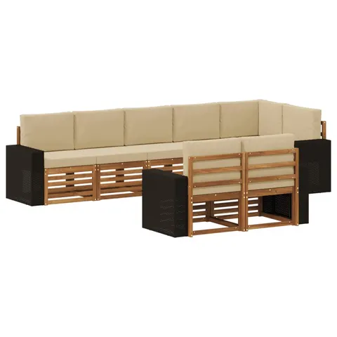 vidaXL Ensemble de canapés d'extérieur 8 pc Polyester – 692535 – image 1