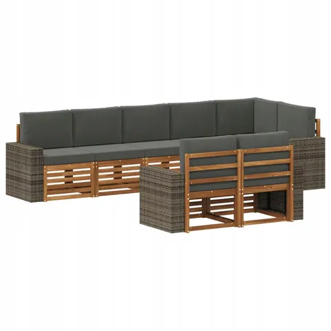 vidaXL Ensemble de canapés d'extérieur 8 pc Polyester – 692573 – image 1