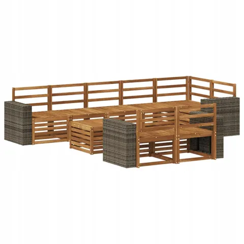 vidaXL Ensemble de canapés d'extérieur 9 pc Naturel Polyester – 692849 – image 1