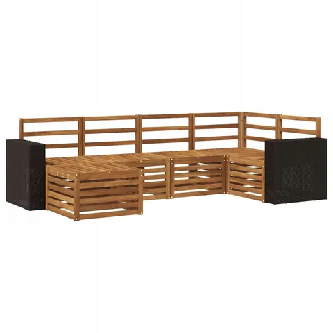 vidaXL Ensemble de canapés d'extérieur 6 pc 5 place Naturel – 693099 – image 1