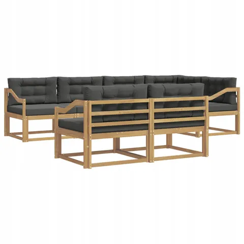 vidaXL Ensemble de canapés d'extérieur 6 pc 7 place – 771094 – image 1