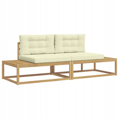 vidaXL Ensemble de canapés d'extérieur 2 place Polyester Blanc – 774972 – image 1