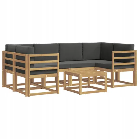 vidaXL Ensemble de canapés d'extérieur 7 pc 6 place – 778093 – image 1