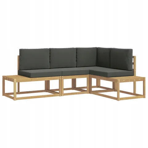 vidaXL Ensemble de canapés d'extérieur 4 pc 4 place Polyester – 786944 – image 1