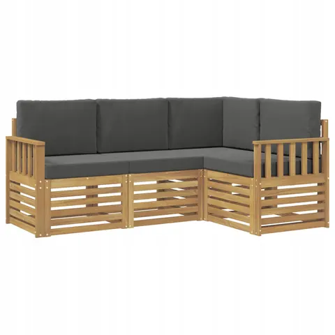 vidaXL Ensemble de canapés d'extérieur 4 pc Blanc et anthracite – 840950 – image 1