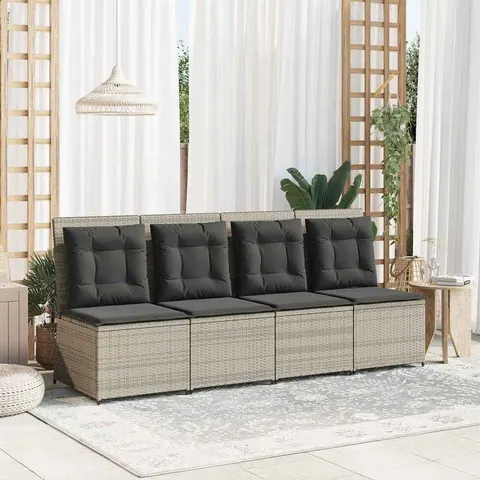 vidaXL Canapé de jardin Gris clair polyrotin – image 1