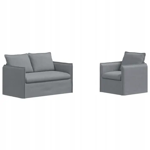 vidaXL Ensemble de Canapés 2 pc Gris clair Tissu – 374102 – image 1